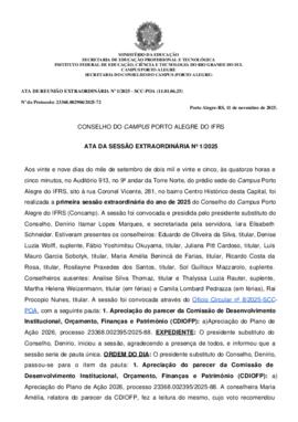 Ata 01/2025 - 1ª Sessão Extraordinária 2025