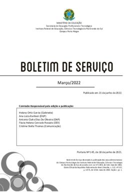 Boletim de serviços Março/2022