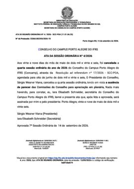 Ata 04/2026 - 4ª Sessão Ordinária 2026
