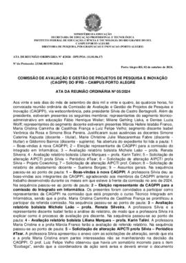 Ata 005/2024 - Reunião ordinária