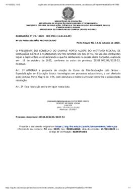 Resolução 072/2025