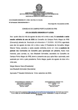 Ata 06/2026 - 6ª Sessão Ordinária 2026