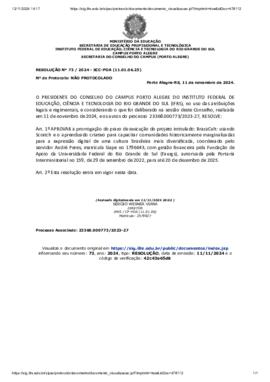Resolução 073/2024 - revogada