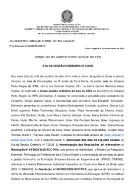 Ata 08/2025 - 8ª Sessão Ordinária 2025