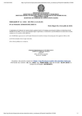 Resolução 016/2023