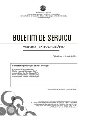 Boletim de serviço extraordinário 02/2018