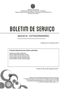 Boletim de serviço extraordinário 01/2018