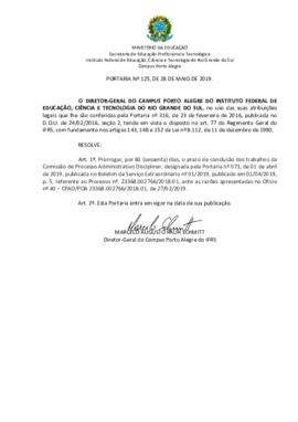 Portaria 125/2019