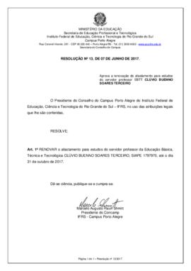 Resolução 13/2017